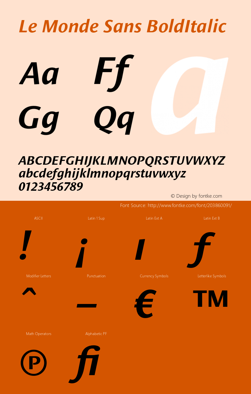 Le Monde Sans Bold Italic Version 001.000图片样张