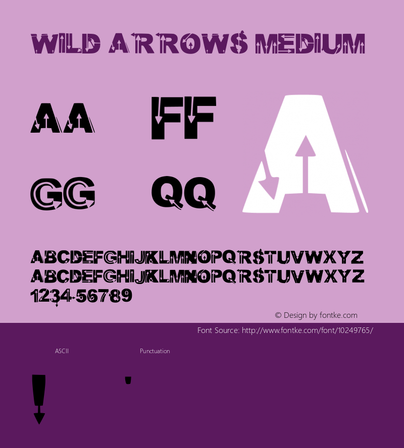 Wild Arrows Medium Version 001.000 Font Sample