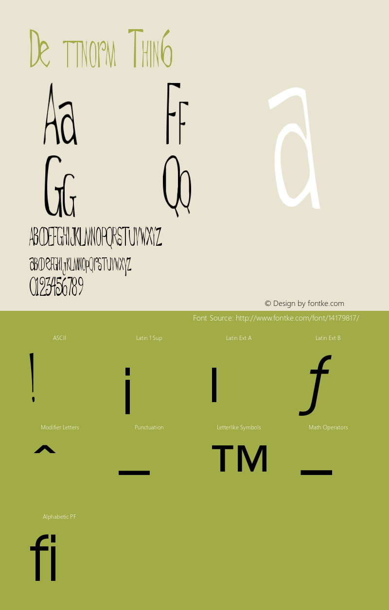 De ttnorm Thin6 Version Altsys Metamorphosis Font Sample