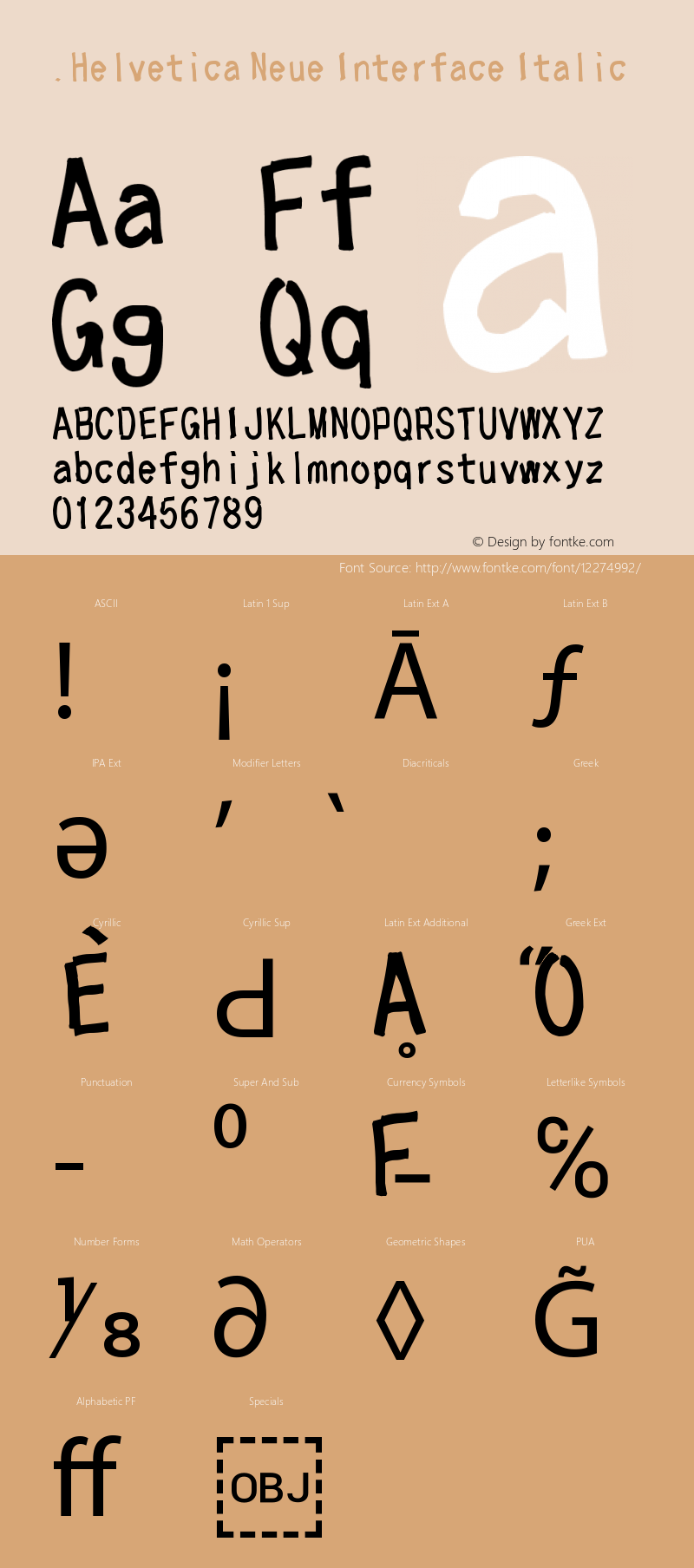 .Helvetica Neue Interface Italic 10.0d35e1 Font Sample