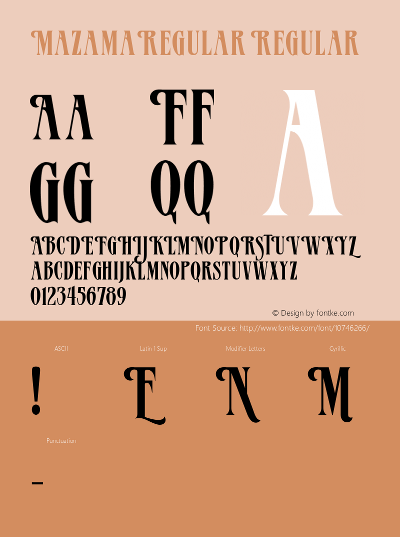 MazamaRegular Regular Converted from C:\EMSTT\MAZAMREG.TF1 by ALLTYPE Font Sample