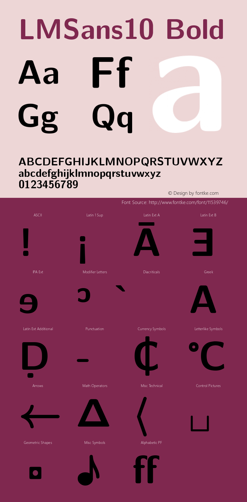 LMSans10 Bold Version 2.004 Font Sample