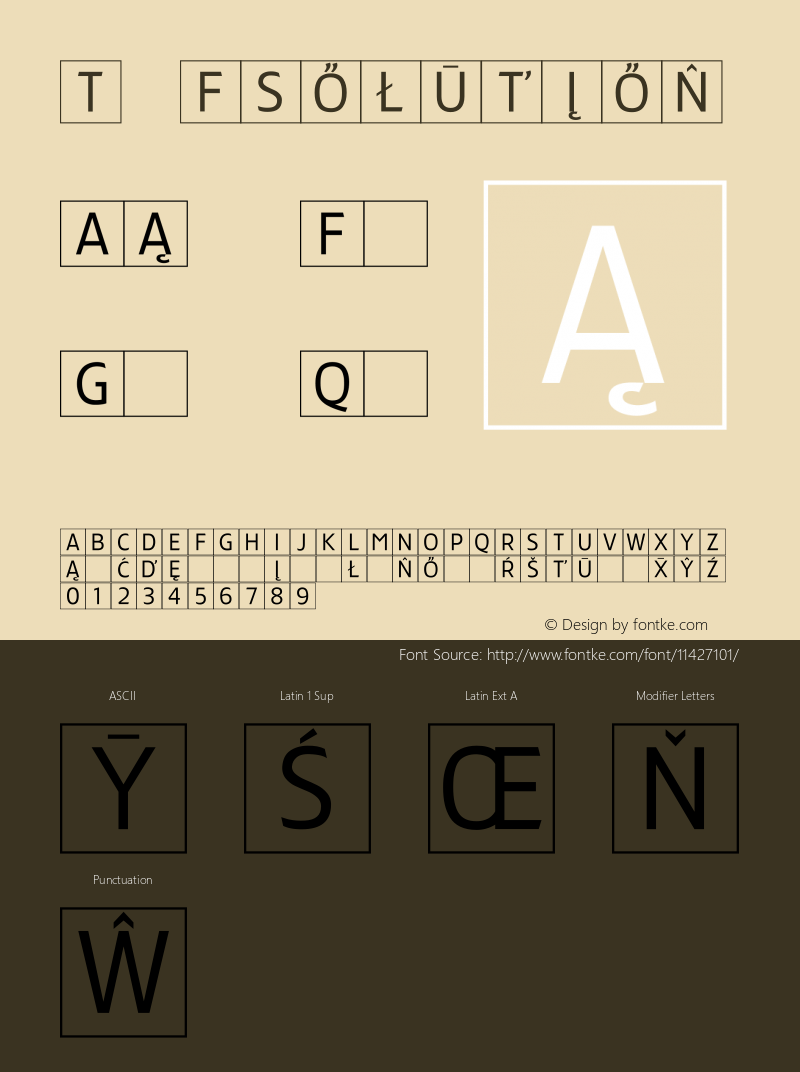 T FSolution Version 001.000 Font Sample