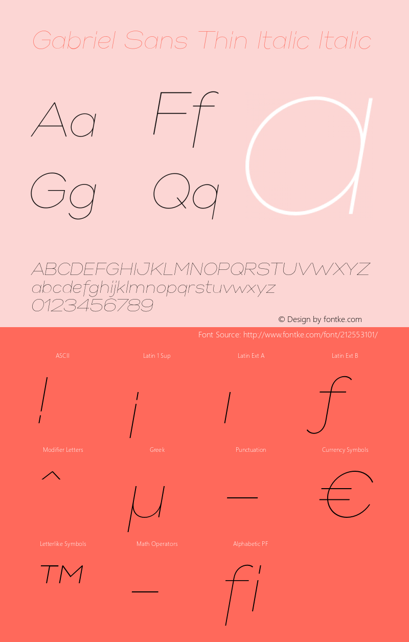 Gabriel-Sans-Thin-Italic Version 1.000图片样张