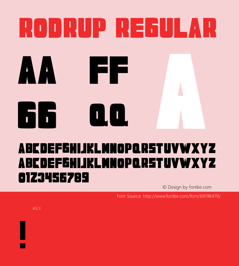 RODRUP Version 001.000 Font Sample