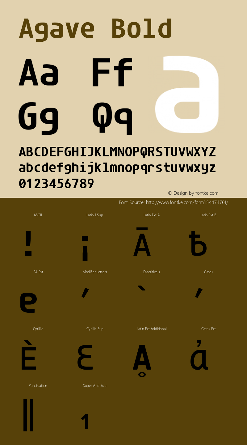 Agave Bold Version 36 Font Sample