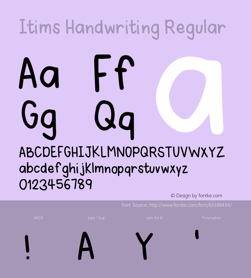 Itims Handwriting Version 1.003;Fontself Maker 3.4.0 Font Sample