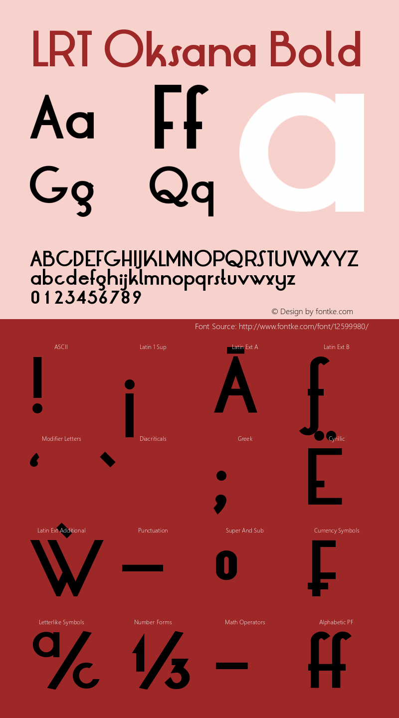 LRT Oksana Bold Version 7.00 November 8, 2015 Font Sample