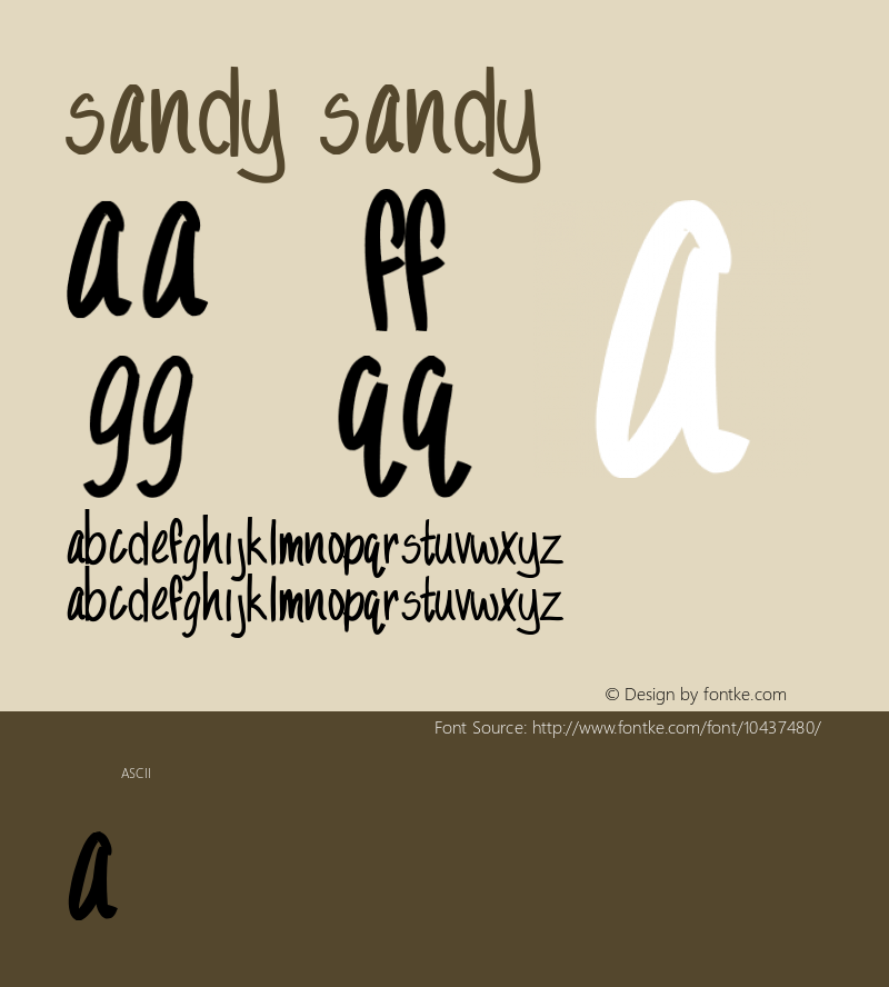 Sandy Sandy Unknown Font Sample