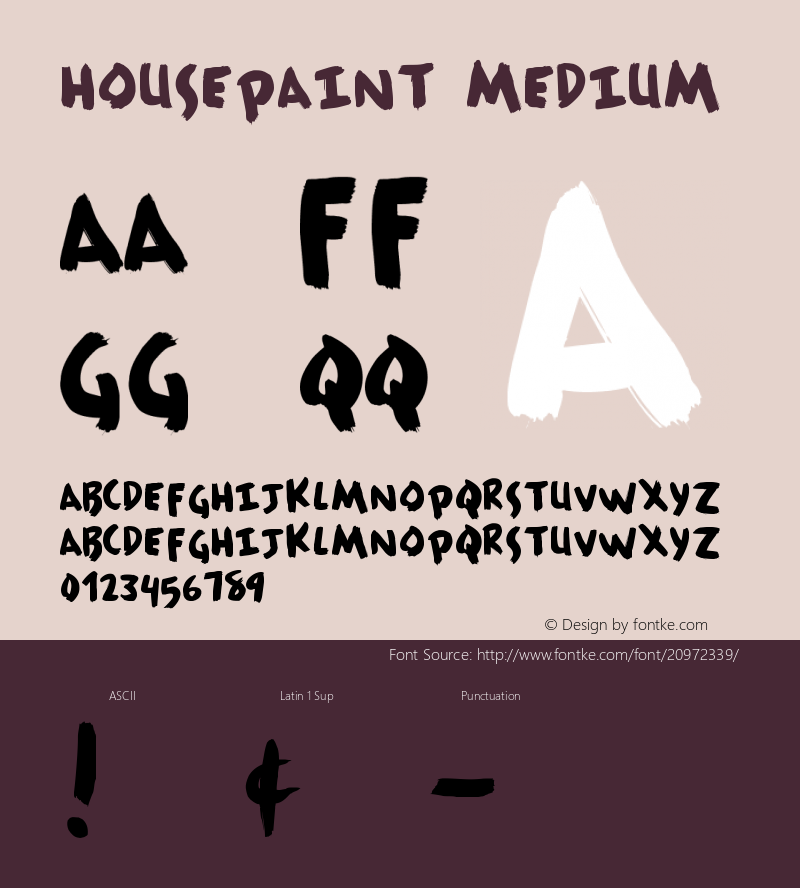 HousePaint Version 001.000 Font Sample