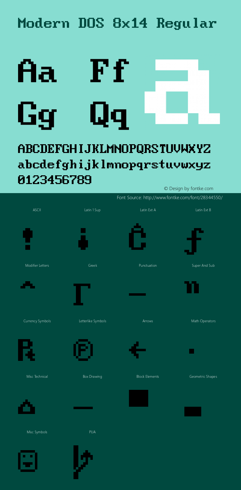 Modern DOS 8x14 20190101.02 Font Sample