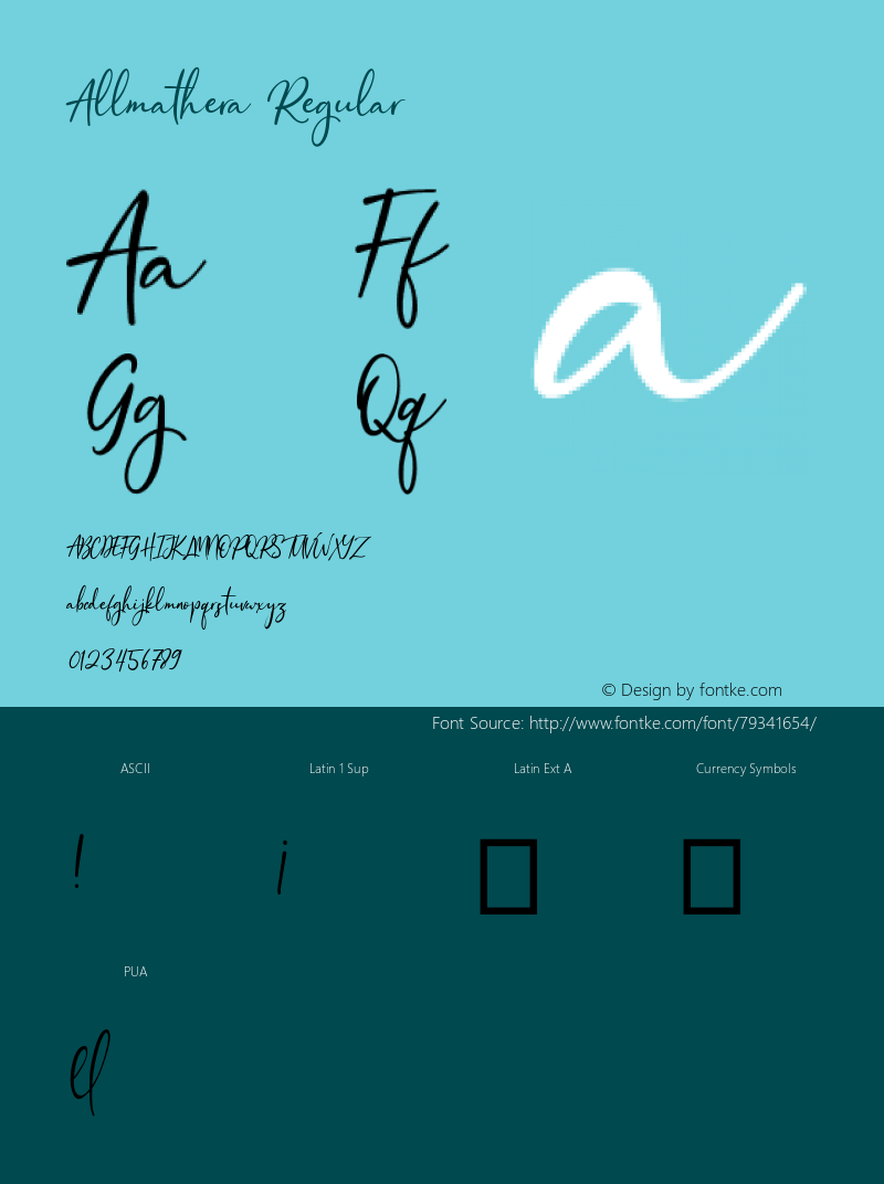 Allmathera Version 001.000 Font Sample