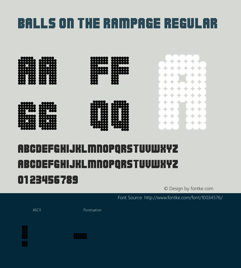 Balls on the rampage Regular www.pizzadude.cjb.net Font Sample