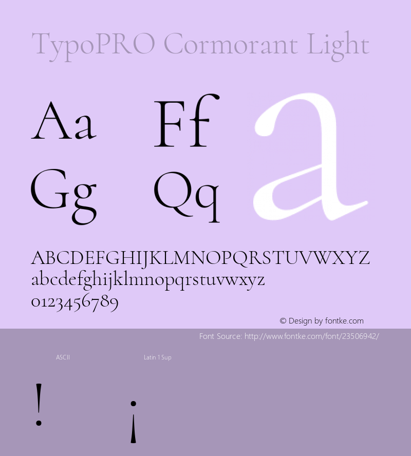 TypoPRO Cormorant Light Version 3.003 Font Sample