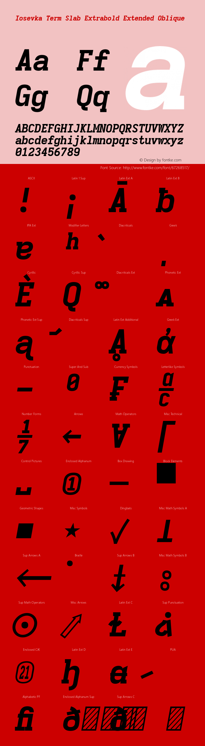 Iosevka Term Slab Extrabold Extended Oblique 3.0.0-rc.7 Font Sample