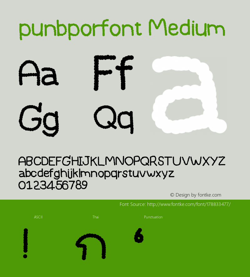 punbporfont Version 001.000图片样张