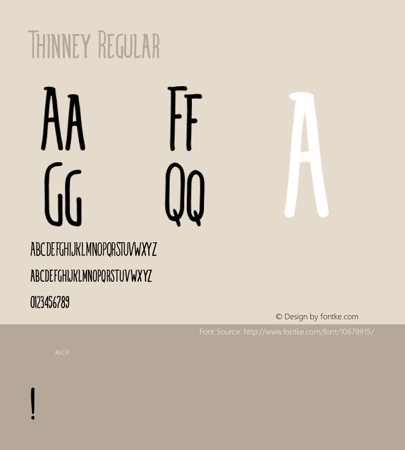 Thinney Regular Version 1.000;PS 001.001;hotconv 1.0.56 Font Sample