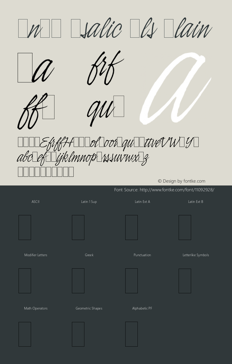 Indy Italic Alt Plain Version 001.000 Font Sample