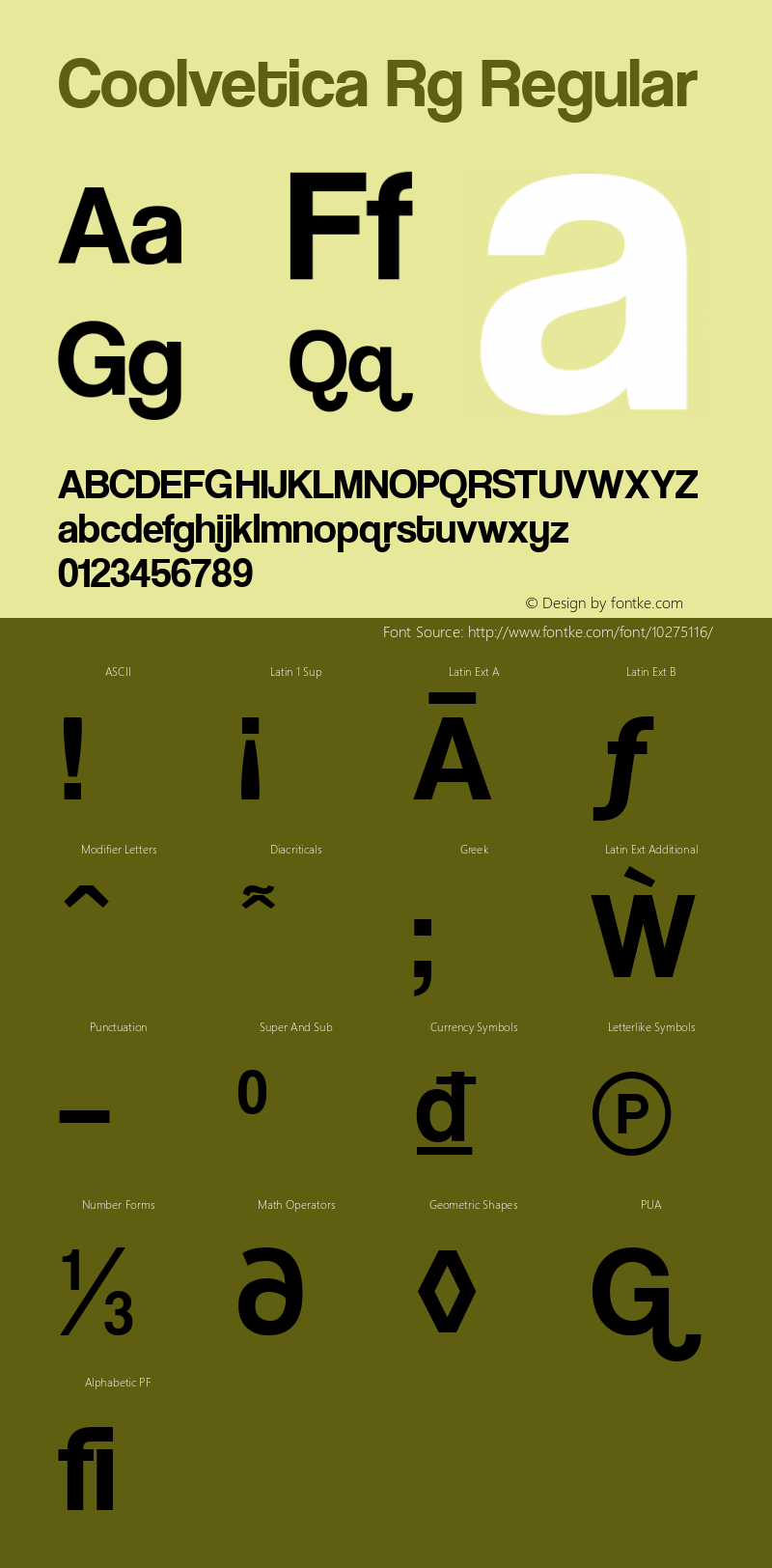 Coolvetica Rg Regular Version 4.101 Font Sample