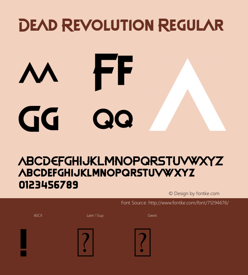 Dead Revolution Version 1.00;July 28, 2020;FontCreator 11.5.0.2430 64-bit Font Sample