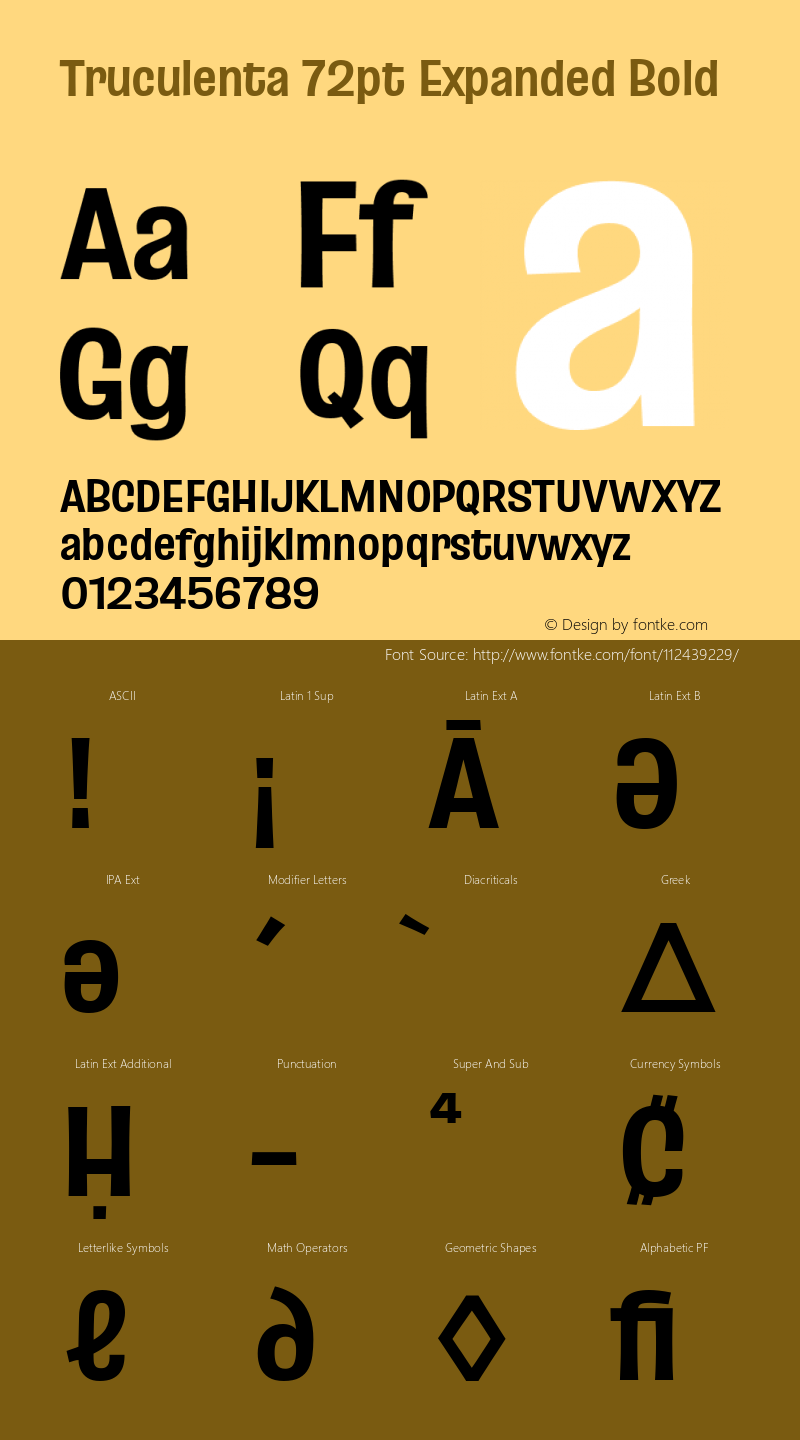 Truculenta 72pt Expanded Bold Version 1.002; ttfautohint (v1.8.3) Font Sample