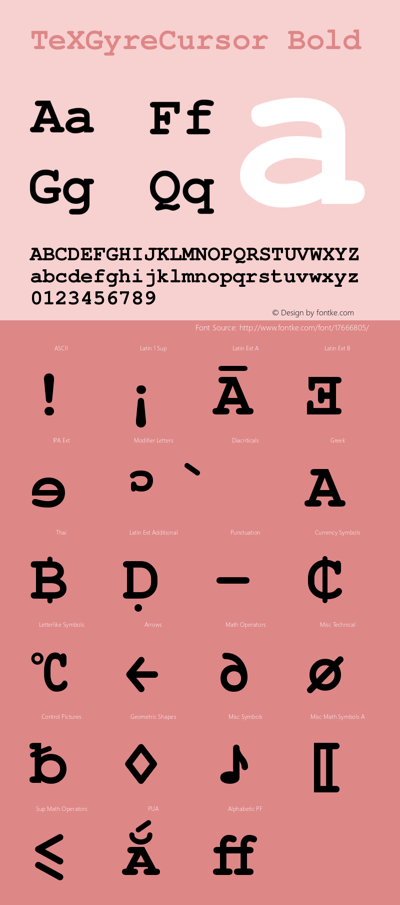 TeXGyreCursor Bold Version 2.004;PS 2.004;hotconv 1.0.49;makeotf.lib2.0.14853 Font Sample