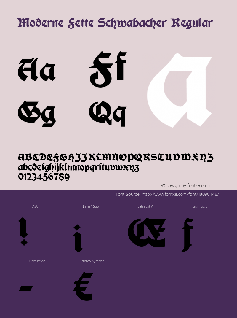 Moderne Fette Schwabacher Regular Version 1.000 2010 initial release Font Sample