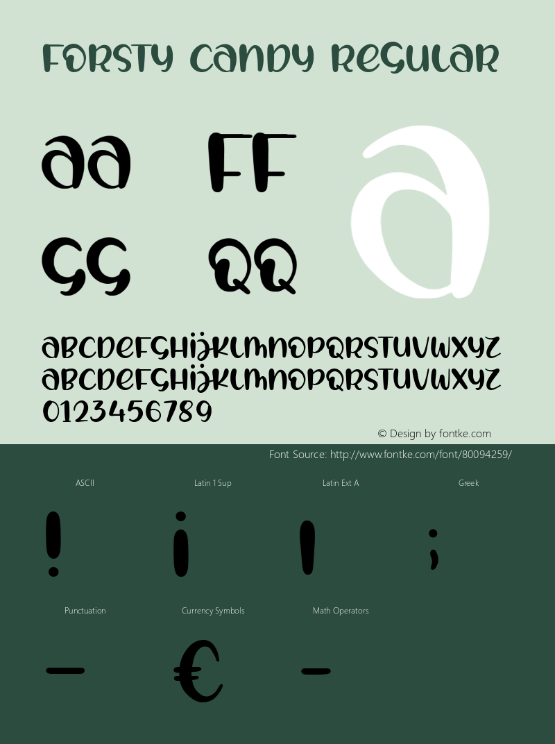 FORSTY CANDY Version 1.00;October 5, 2020;FontCreator 11.5.0.2430 64-bit Font Sample