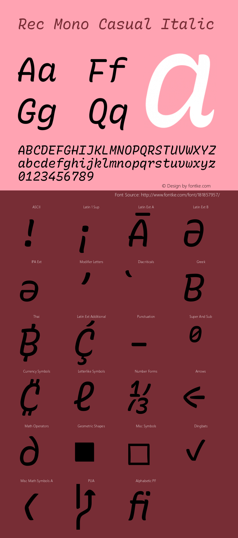 Rec Mono Casual Italic Version 1.082图片样张