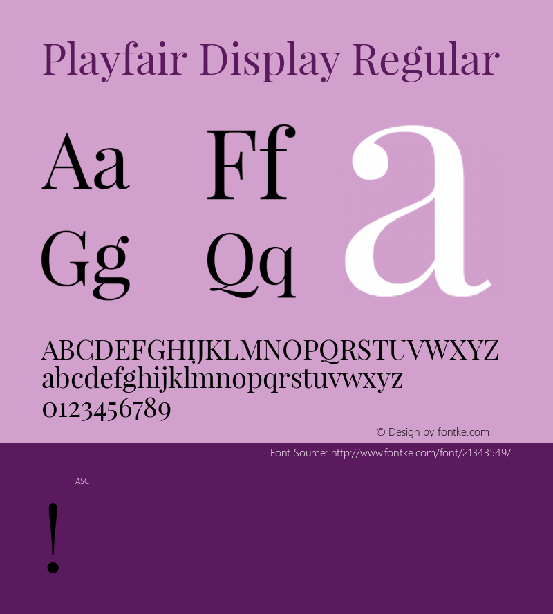 PlayfairDisplay Version 1.0 Font Sample