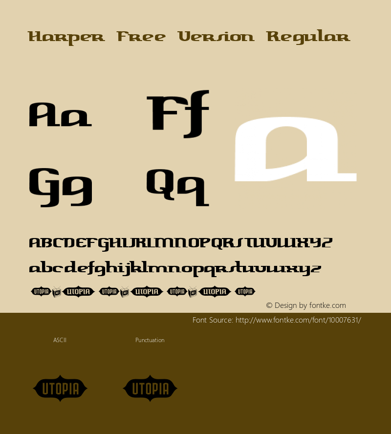 Harper Free Version Regular Macromedia Fontographer 4.1 10/02/00 Font Sample