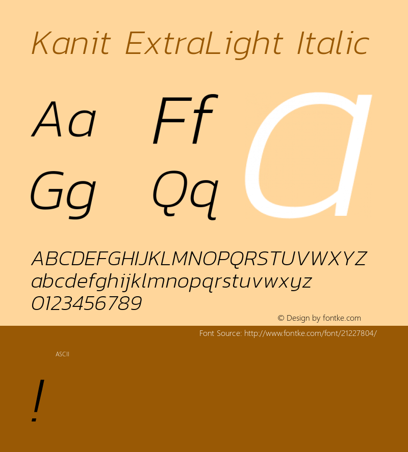 KanitExtraLight Version 1.0 Font Sample