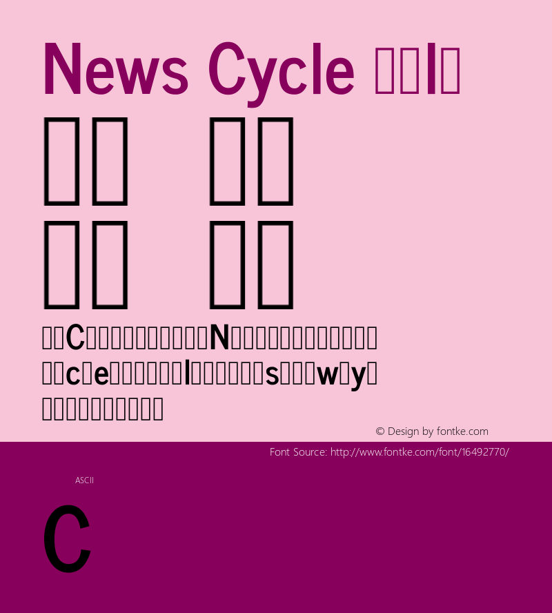 News Cycle Bold Version 0.5 Font Sample