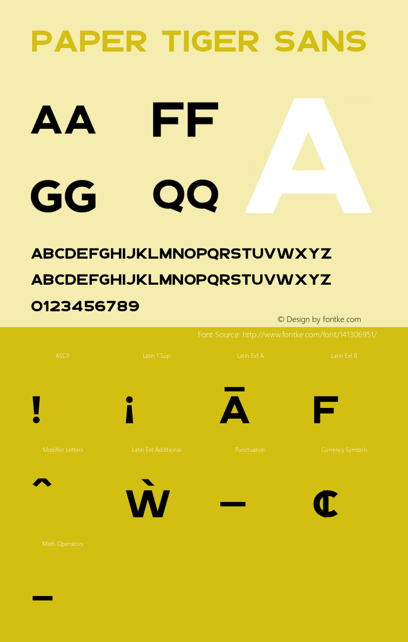 PaperTigerSans-Regular Version 1.000 | wf-rip DC20200915 Font Sample