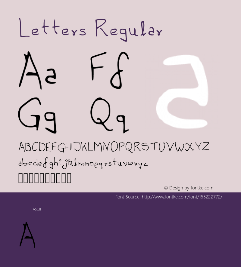 Letters Regular Version 001.001 Font Sample