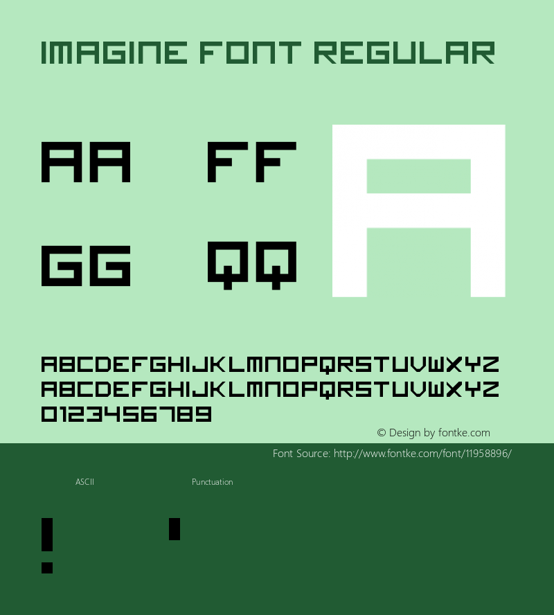 imagine font Regular Version 1.0 Font Sample