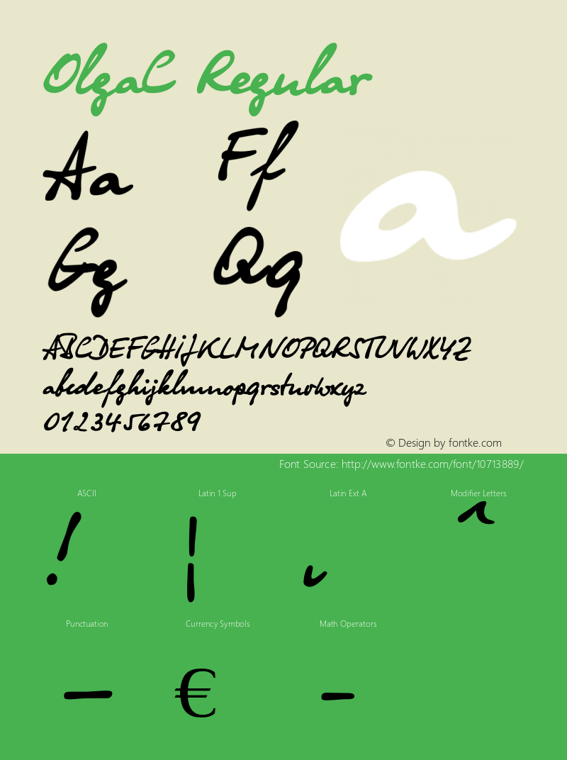 OlgaC Regular OTF 1.0;PS 1.000;Core 116;AOCW 1.0 161 Font Sample