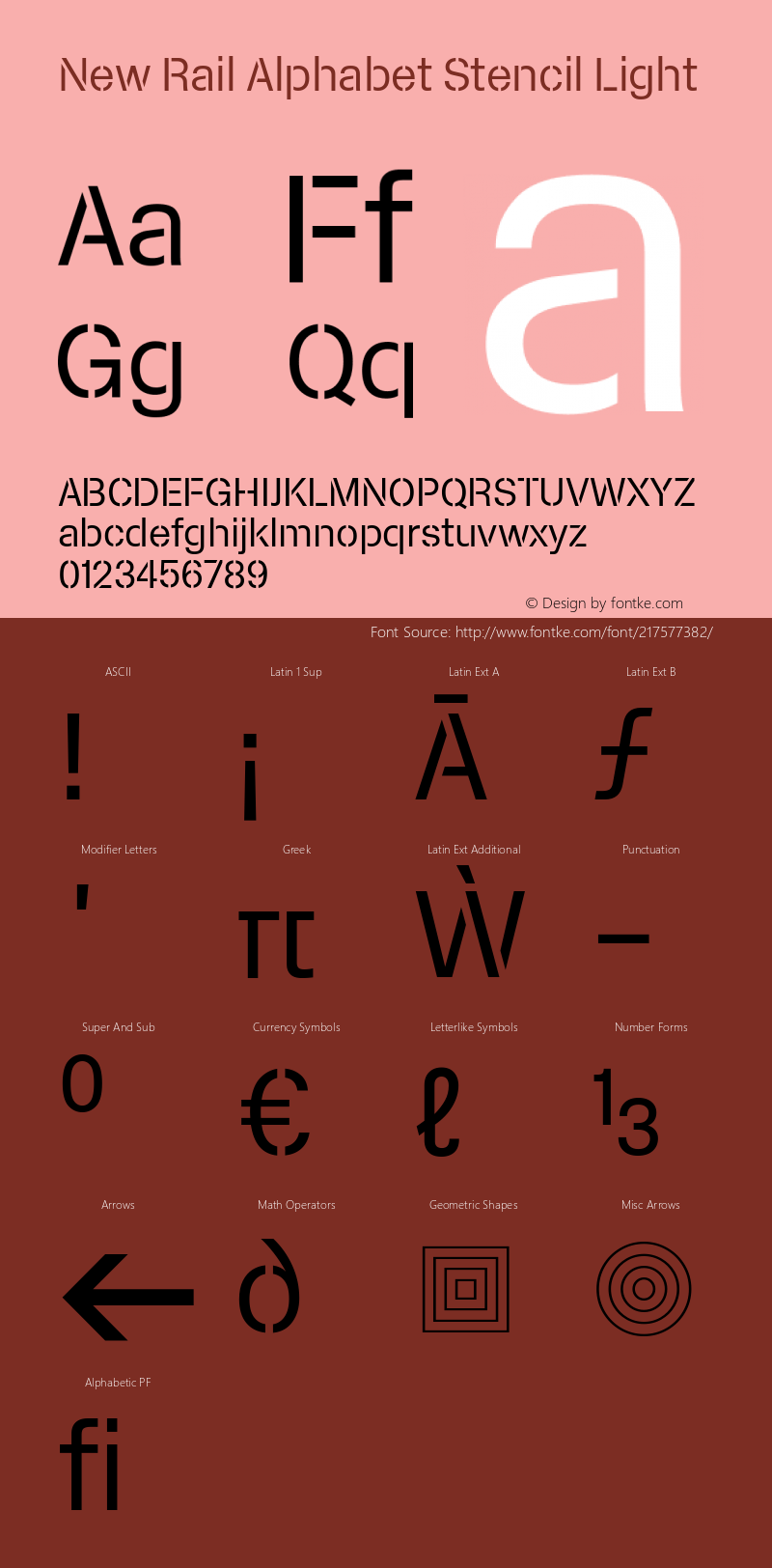 New Rail Alphabet Stencil Light Version 1.001图片样张