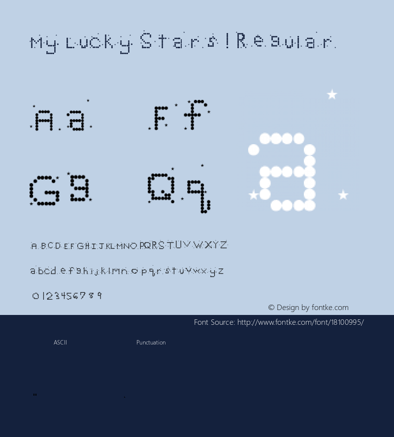 My Lucky Stars! Regular Version 1.0 Font Sample