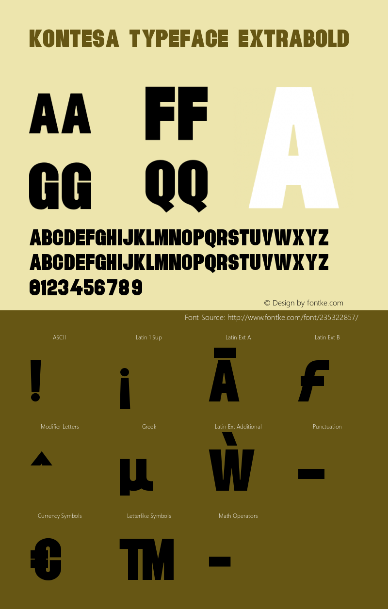 Kontesa Typeface ExtraBold Version 1.000;FEAKit 1.0图片样张