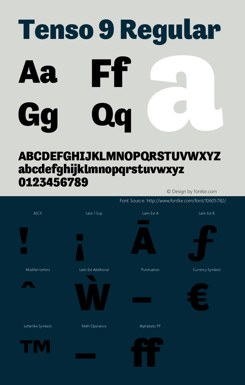 Tenso 9 Regular Version 1.035;com.myfonts.exljbris.tenso.black.wfkit2.41Ed Font Sample