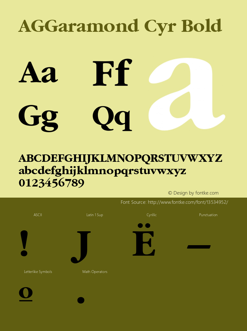 AGGaramond Cyr Bold 001.000 Font Sample