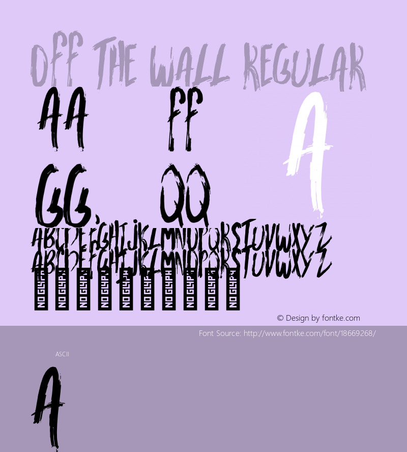 OFF THE WALL Regular Version 1.000;PS 001.000;hotconv 1.0.88;makeotf.lib2.5.64775 Font Sample