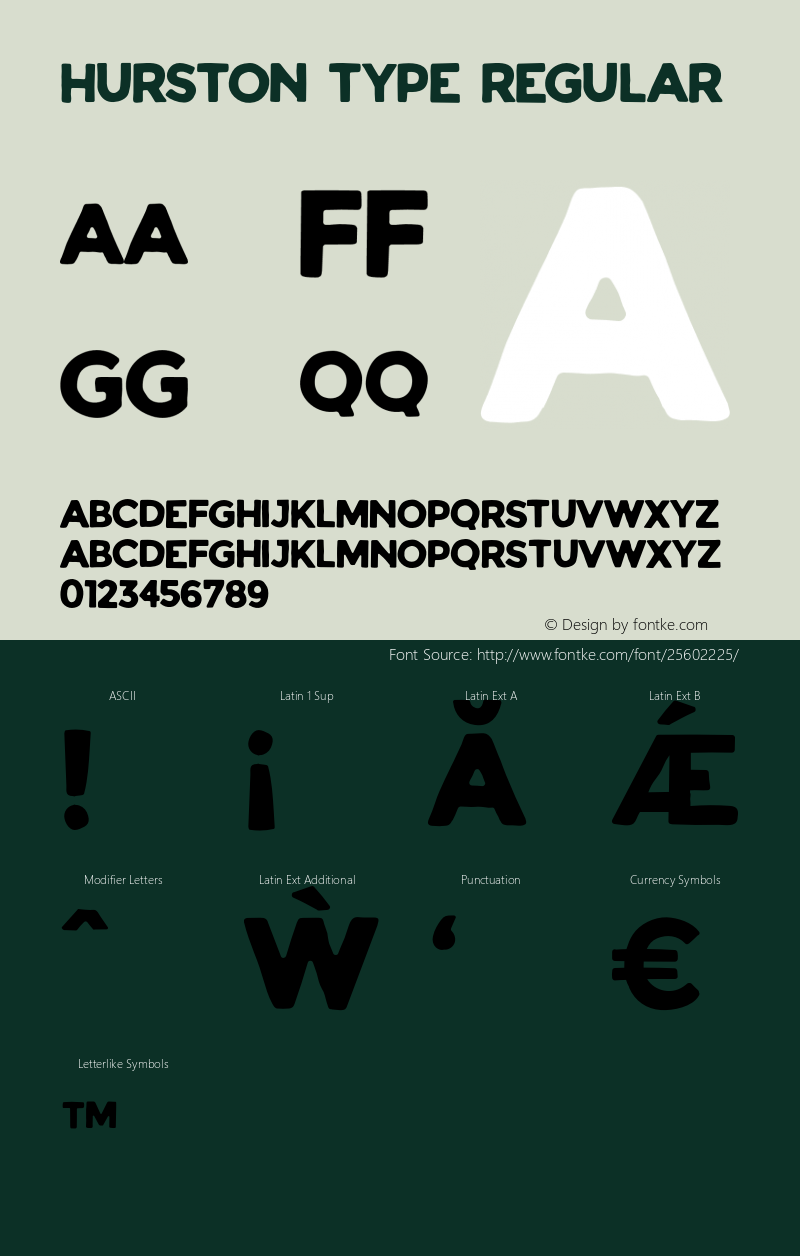 HURSTON TYPE 1.000 Font Sample