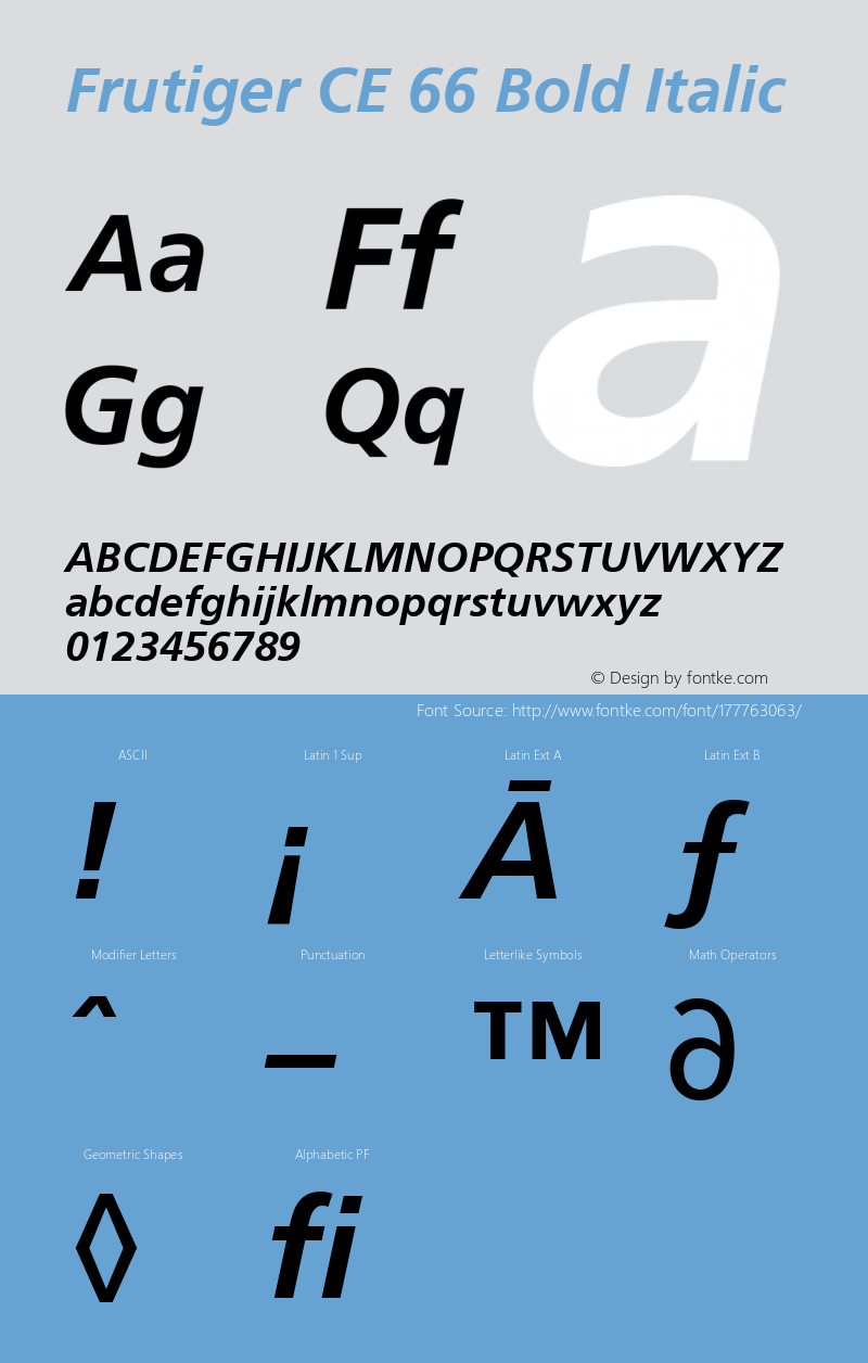 Frutiger CE 66 Bold Italic 001.000图片样张