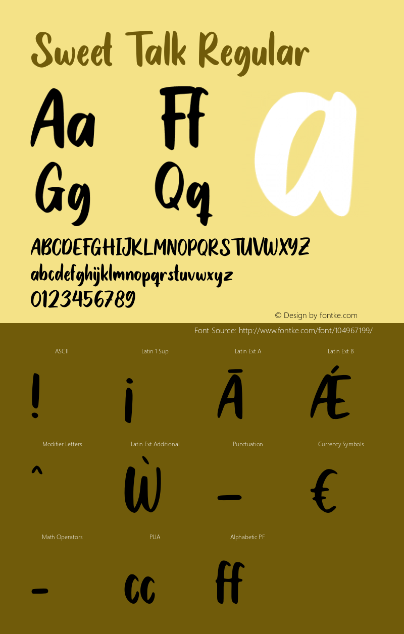 Sweet Talk Version 1.00;November 18, 2020;FontCreator 12.0.0.2567 64-bit Font Sample