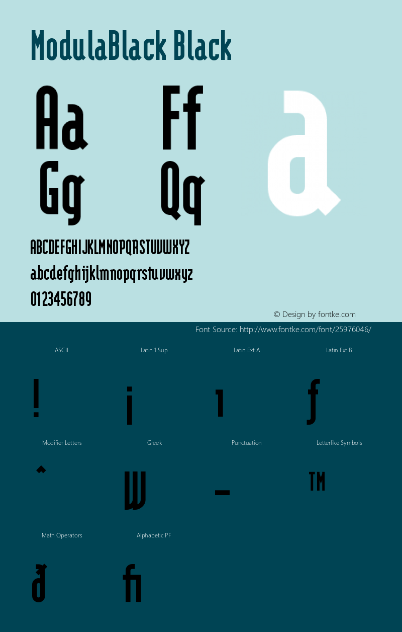 ModulaBlack Version 001.001 Font Sample