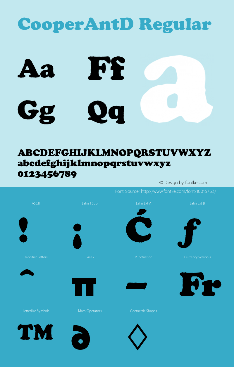 CooperAntD Regular Version 001.005 Font Sample