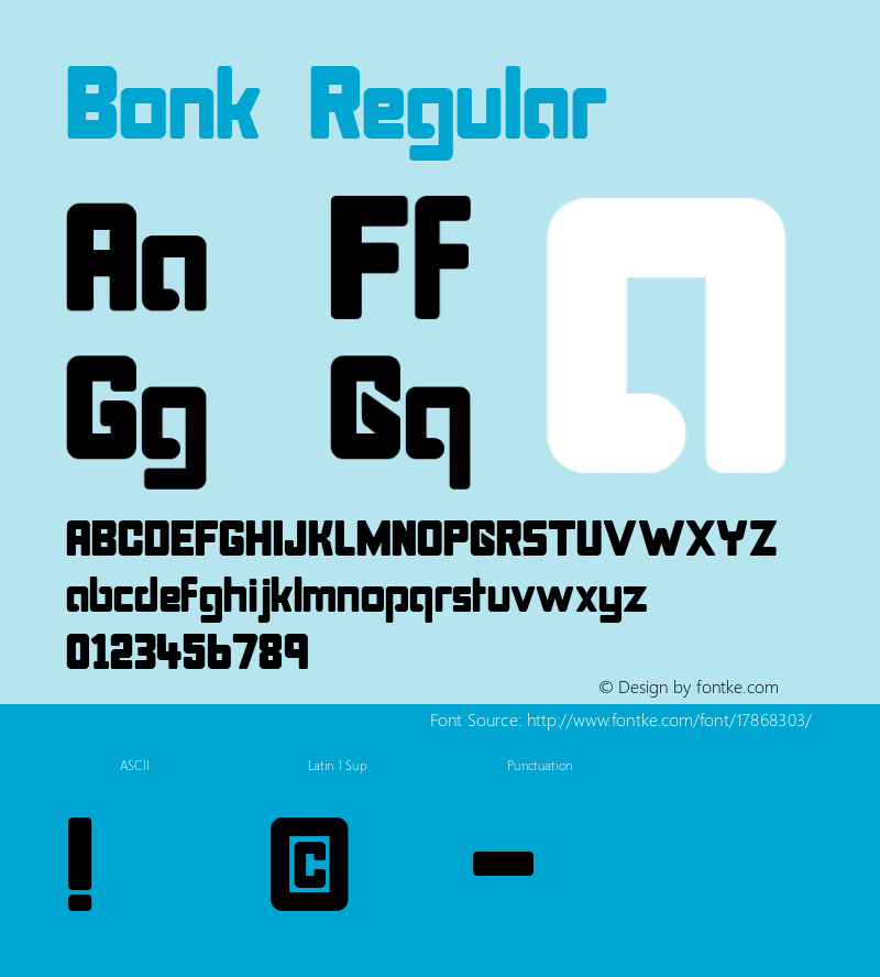 Bonk Regular 1.00 Font Sample