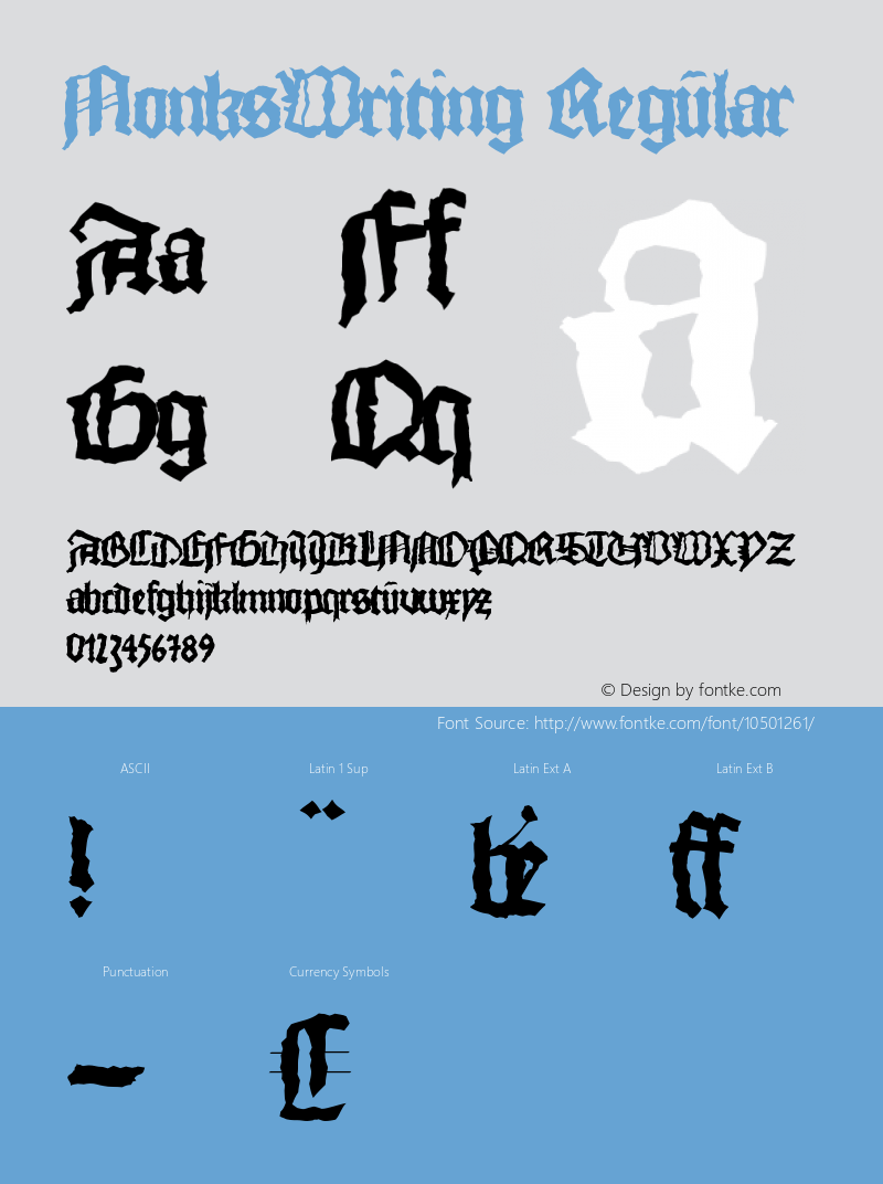 MonksWriting Regular 1.1 2004-01-21 Font Sample